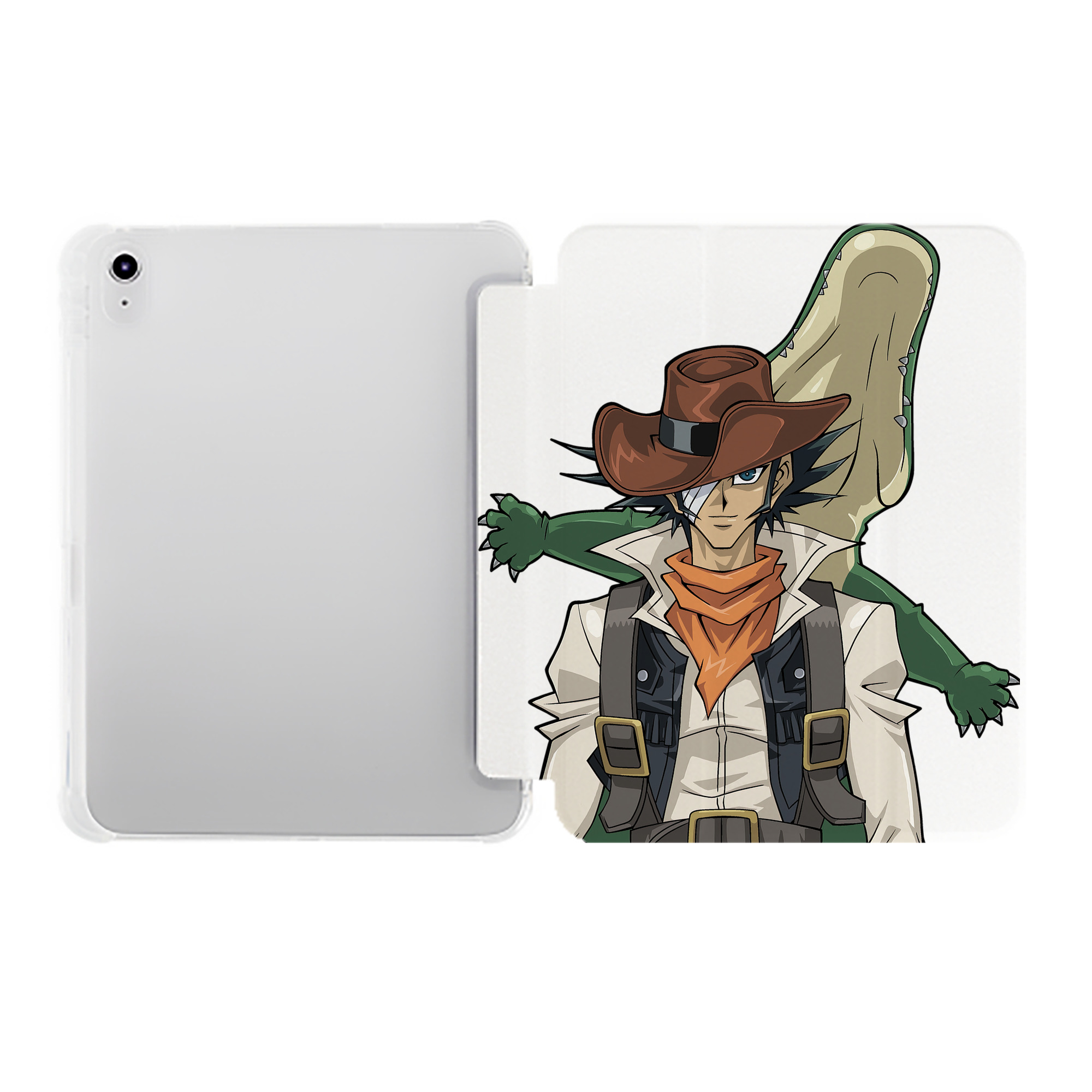 （画像用） 遊☆戯☆王 Yu-Gi-Oh! IPad ケース ペン収納付き 三つ折りスタンド PUレザー×シリコン 対応機種9.5/10.5/10.9インチ